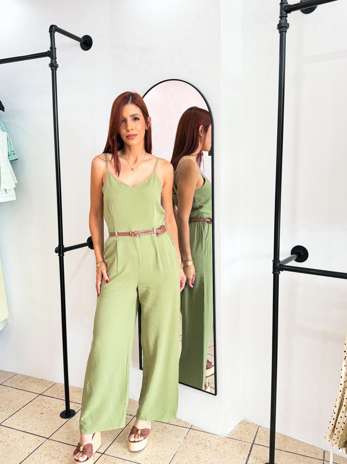 “Jeisha” Olive Jumpsuit
