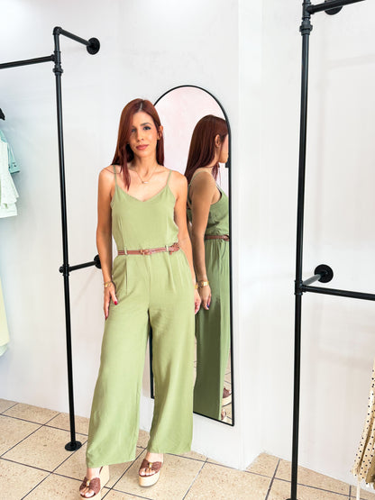 “Jeisha” Olive Jumpsuit