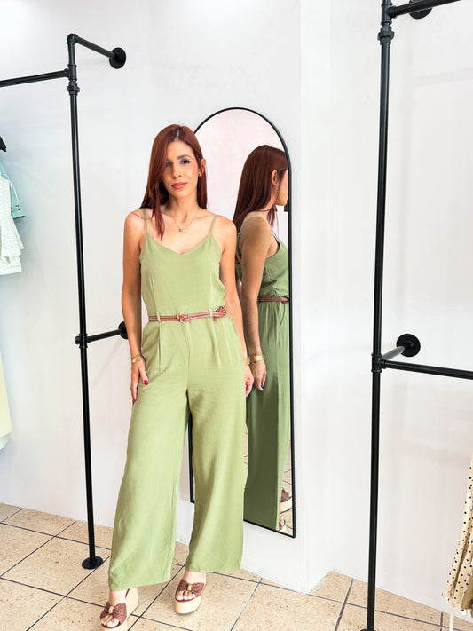 “Jeisha” Olive Jumpsuit
