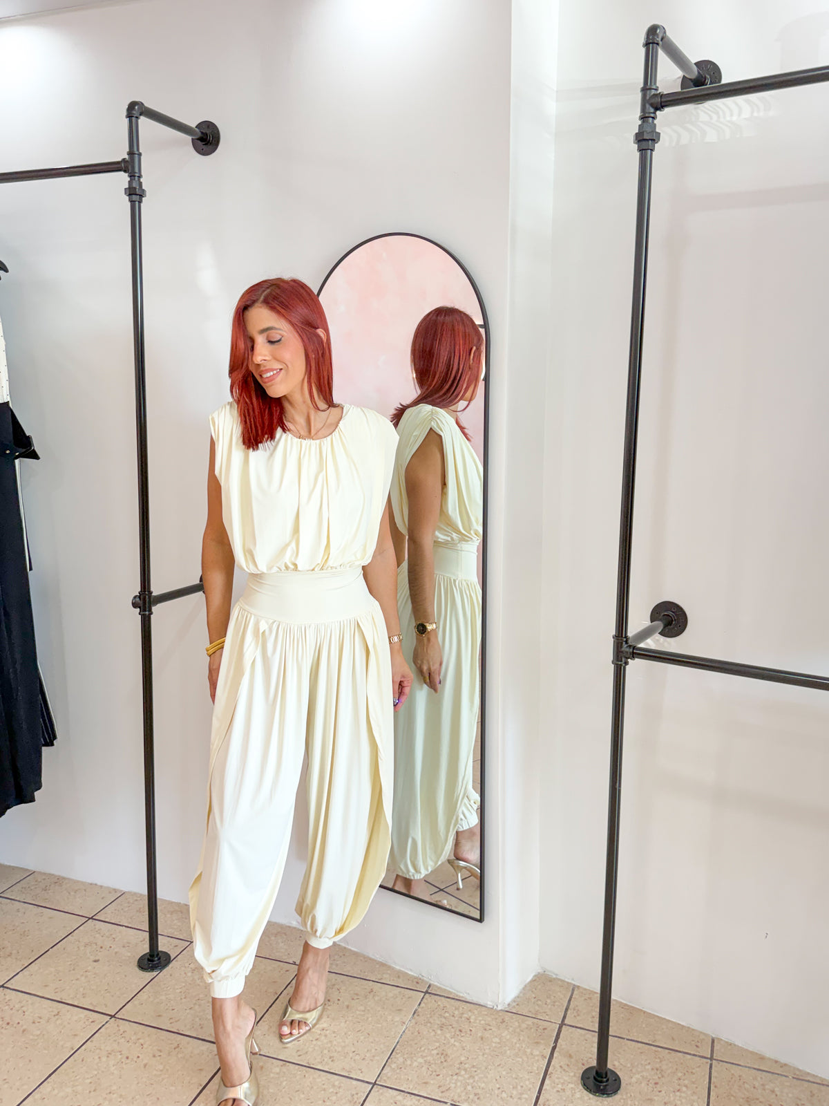 “Fernanda” Ivory Balloon Jumpsuit