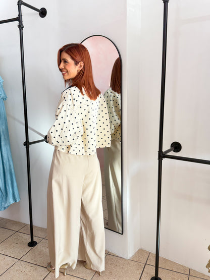 “Yarelis” Navy/Ivory Polka Dots Jacket