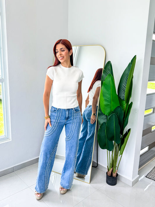 “Esther” Pearls Jeans