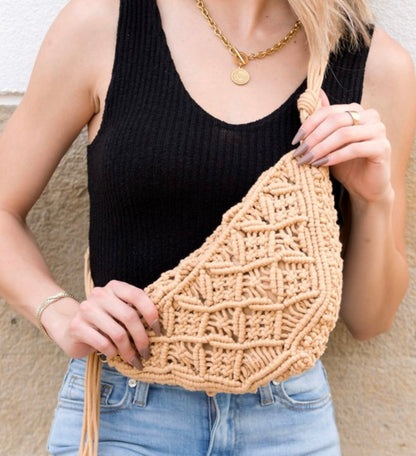 Macramé Brown & Ivory Bag