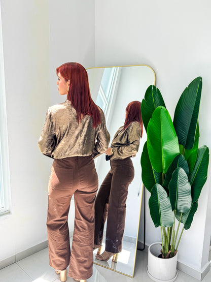 “Sofía” Foil Black/Gold Top (Holiday)