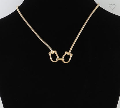 Horseshoe Snake Gold & Silver Necklace