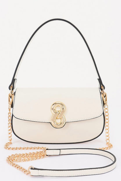 Flap Bag (beige, black & ivory)