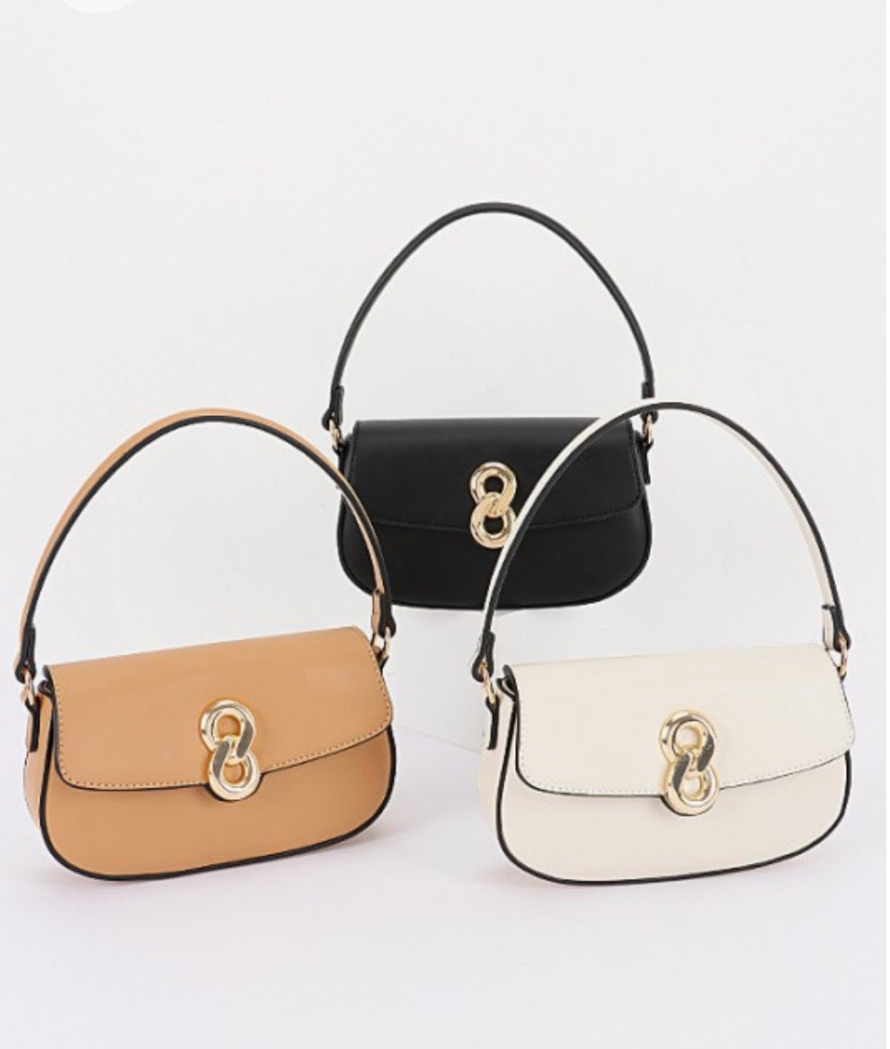 Flap Bag (beige, black & ivory)