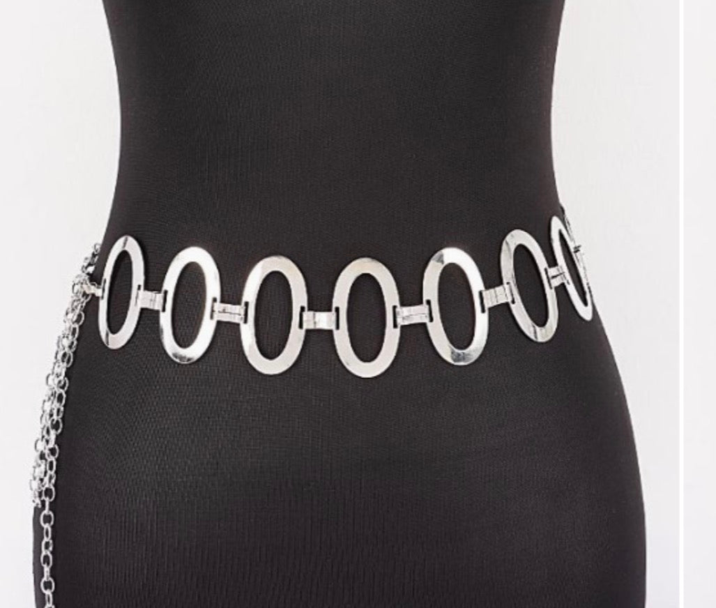 Vintage Metal Chain Belt Silver and Gold