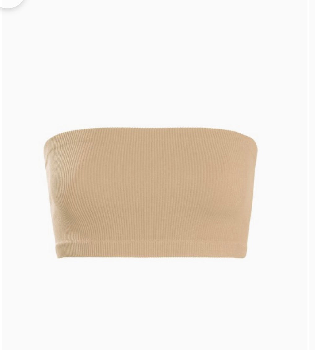 Ribbed Tube Basic (White & Nude)