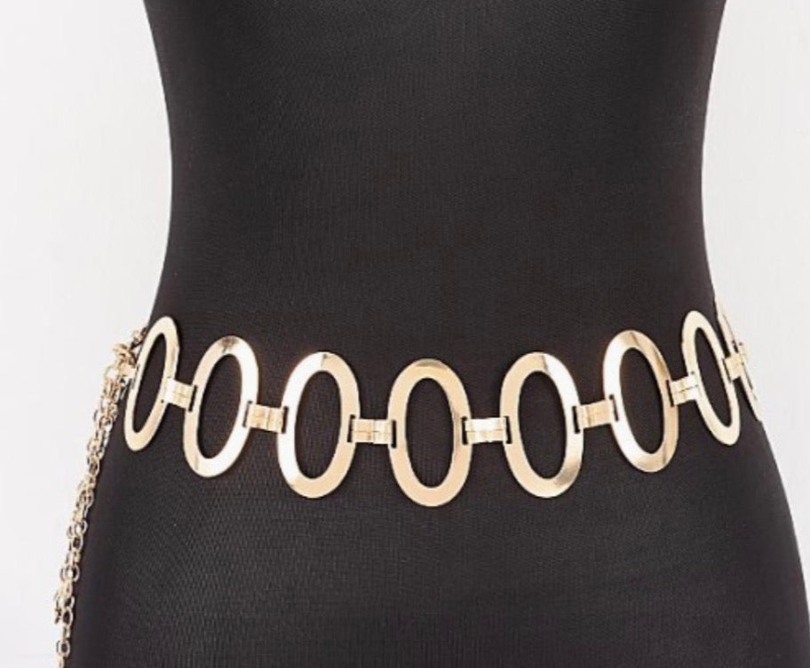 Vintage Metal Chain Belt Silver and Gold