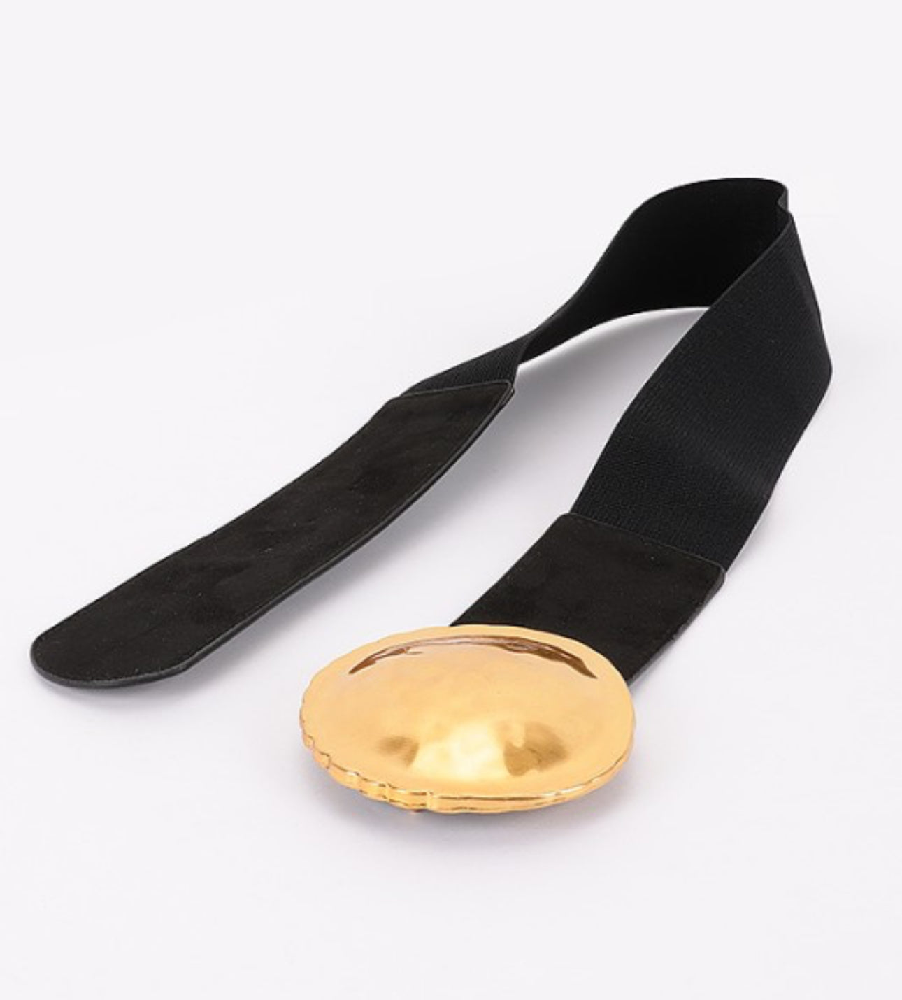 Metal Buckle Elastic Belt (Black & Camel)