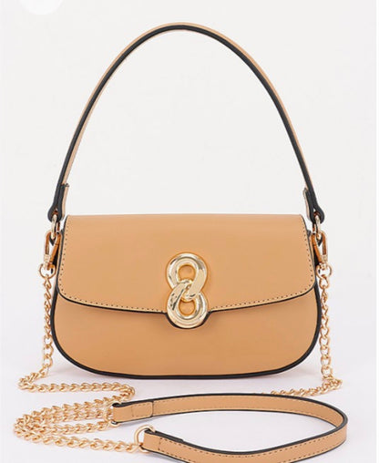 Flap Bag (beige, black & ivory)