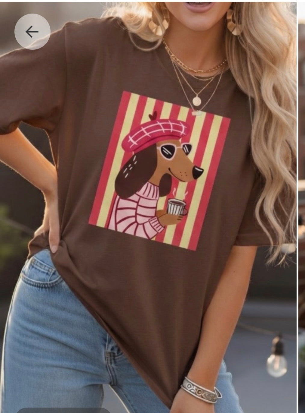 PRE ORDEN “Kia” Salchicha Brown Printed T-shirt (leer descripción)
