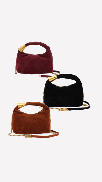 Suede Bags (Wine, Black & Camel)