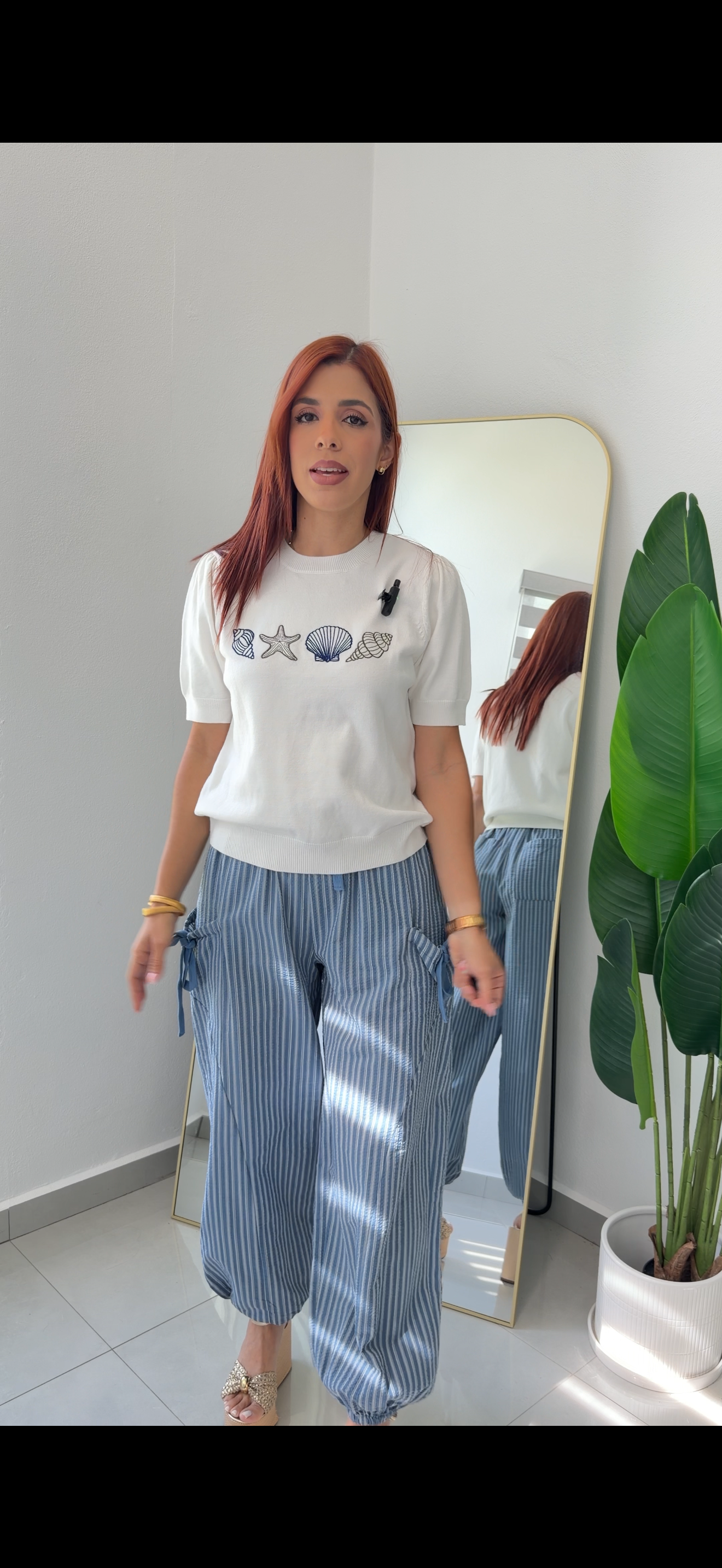 “Sofía” White Ocean Top