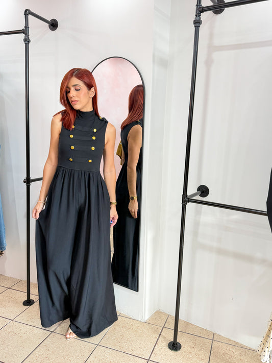 “Grace” Black Napoleon Jumpsuit