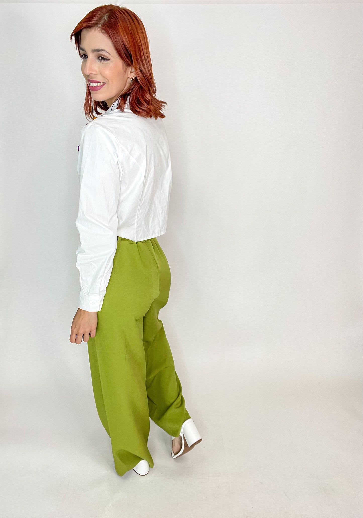 "Paula" Green Palazzo Pant