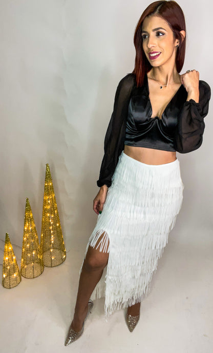 “Krys” Fringe Skirt